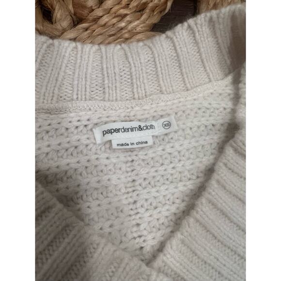 Paper Denim & Cloth Womens Oversized Minimalist Chunky Knit Wool Sweater XS - Picture 5 of 6